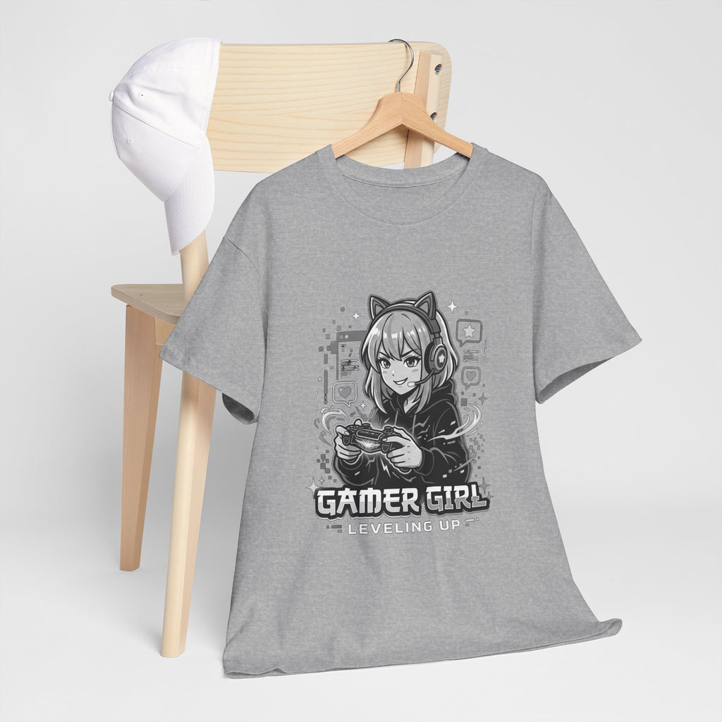 Gamer Girl Tee — 'Gamer Girl Leveling Up' Cute Anime Controller T‑Shirt
