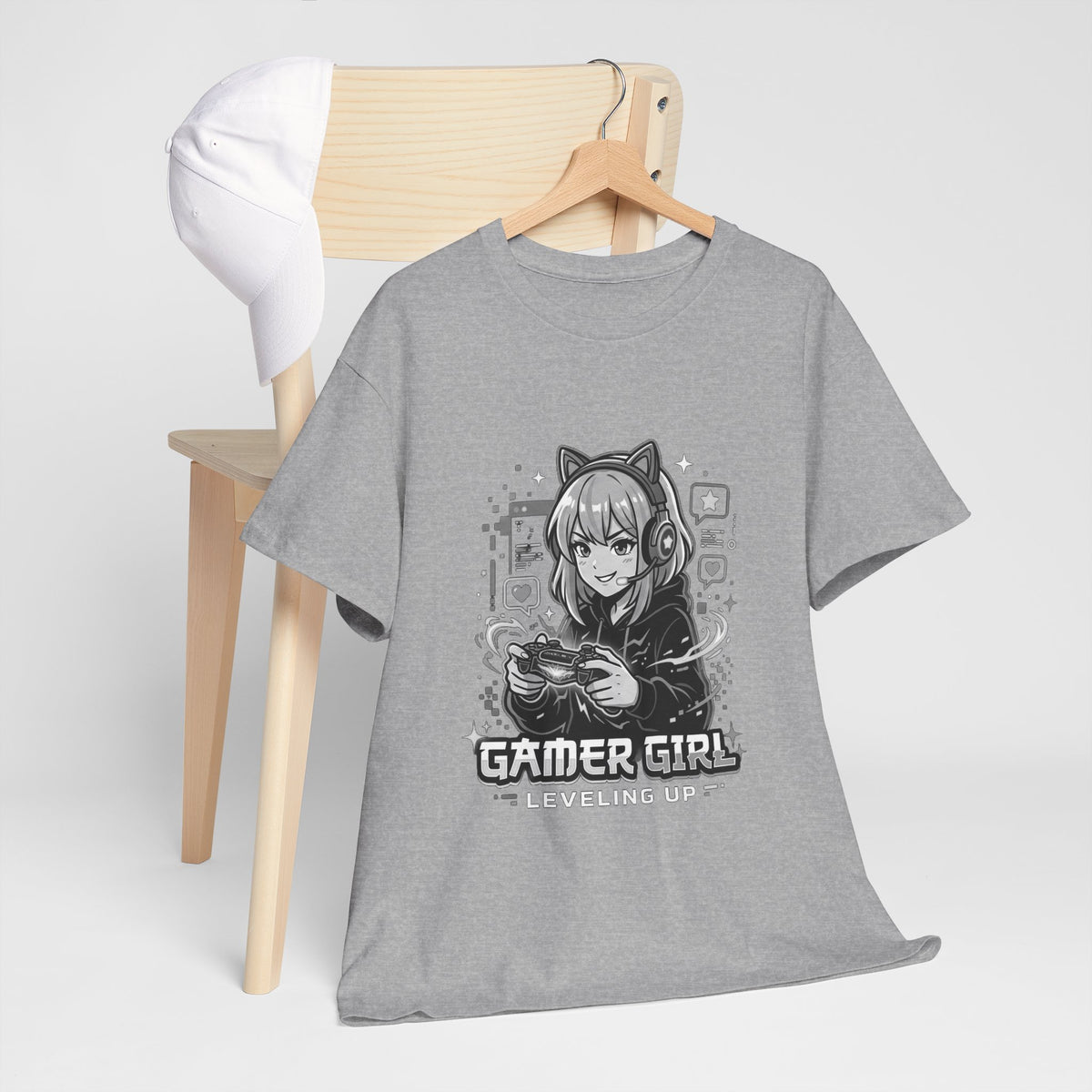 Gamer Girl Tee — 'Gamer Girl Leveling Up' Cute Anime Controller T‑Shirt