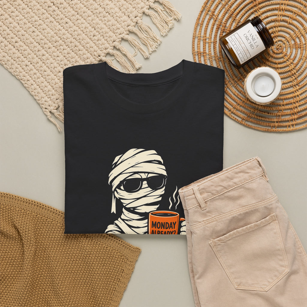 Mummy Halloween T-Shirt – Monday Already Coffee Tee | Funny Spooky Shirt