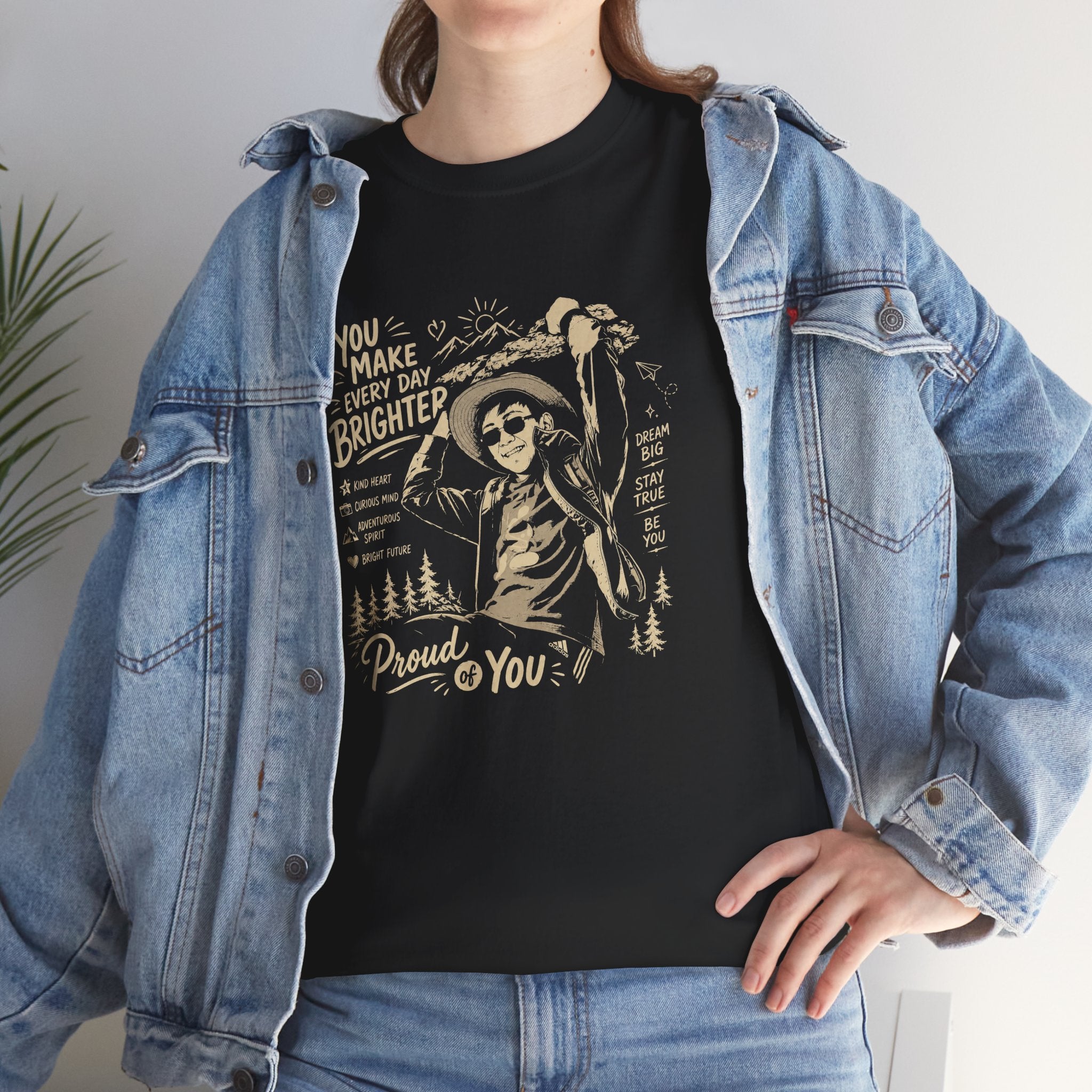 Vintage Cowboy Tee — "You Make Every Day Brighter / Proud of You" Inspirational Western T‑Shirt
