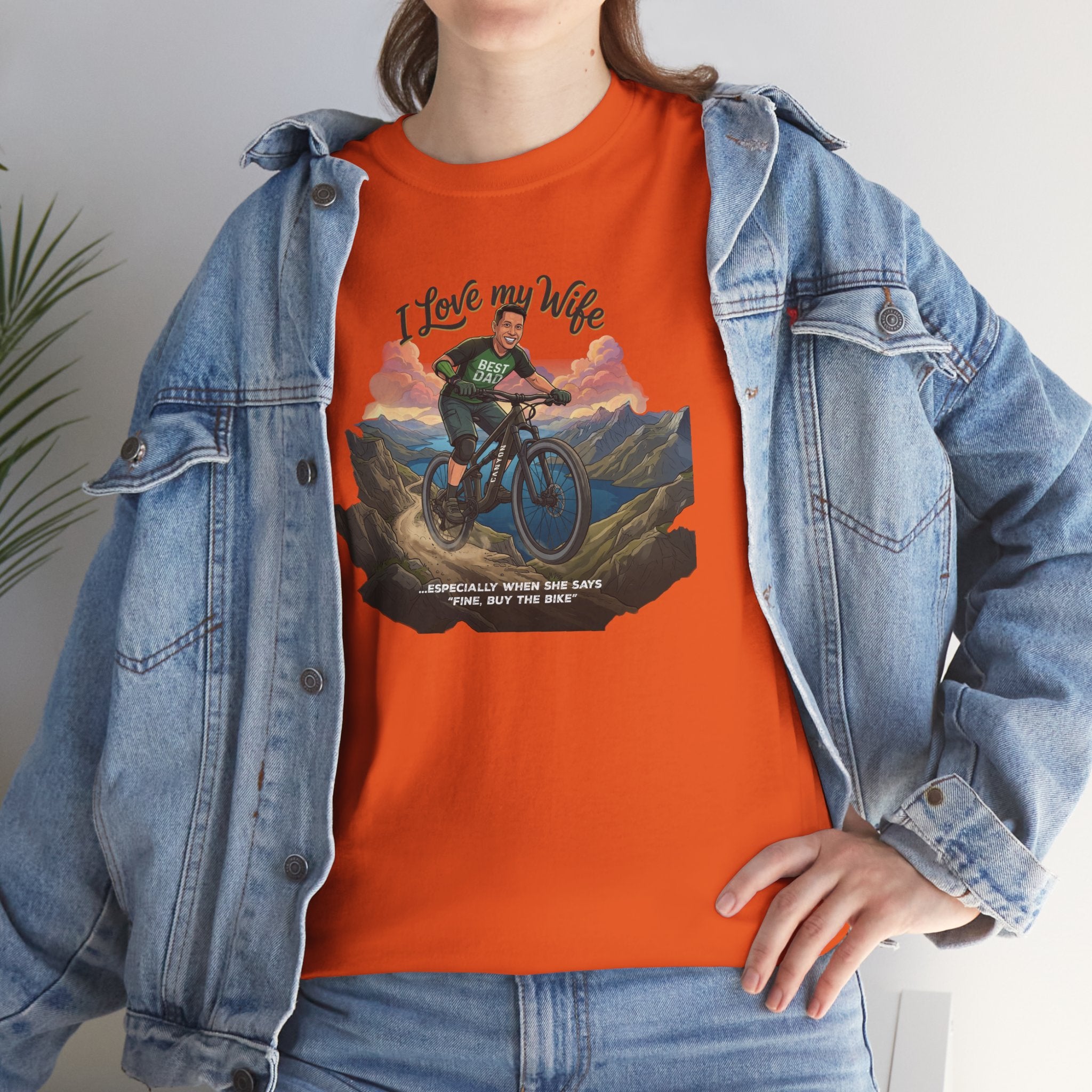 I Love My Wife Mountain Bike T-Shirt – Funny MTB Husband Cycling Shirt Gift for Dad