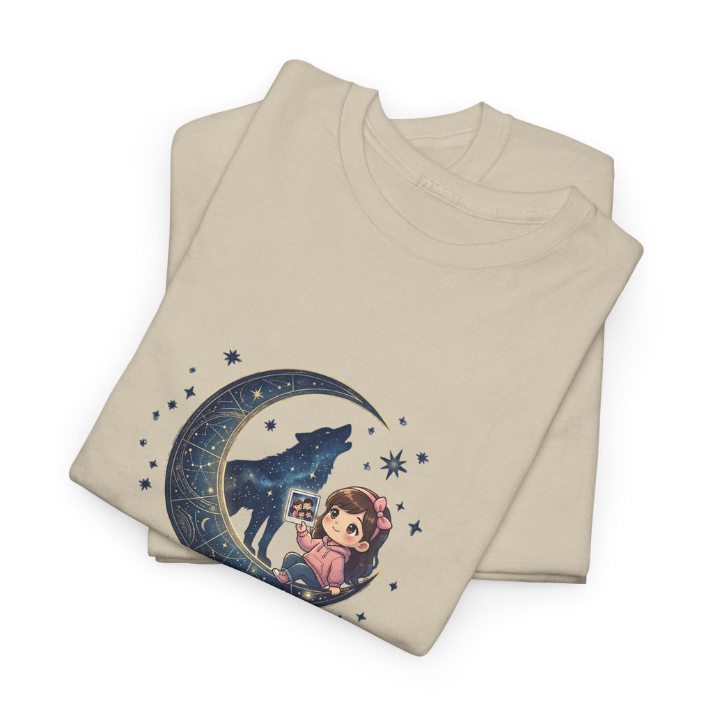 Moon Child Energy T-Shirt — Cute Wolf & Moon Graphic Tee