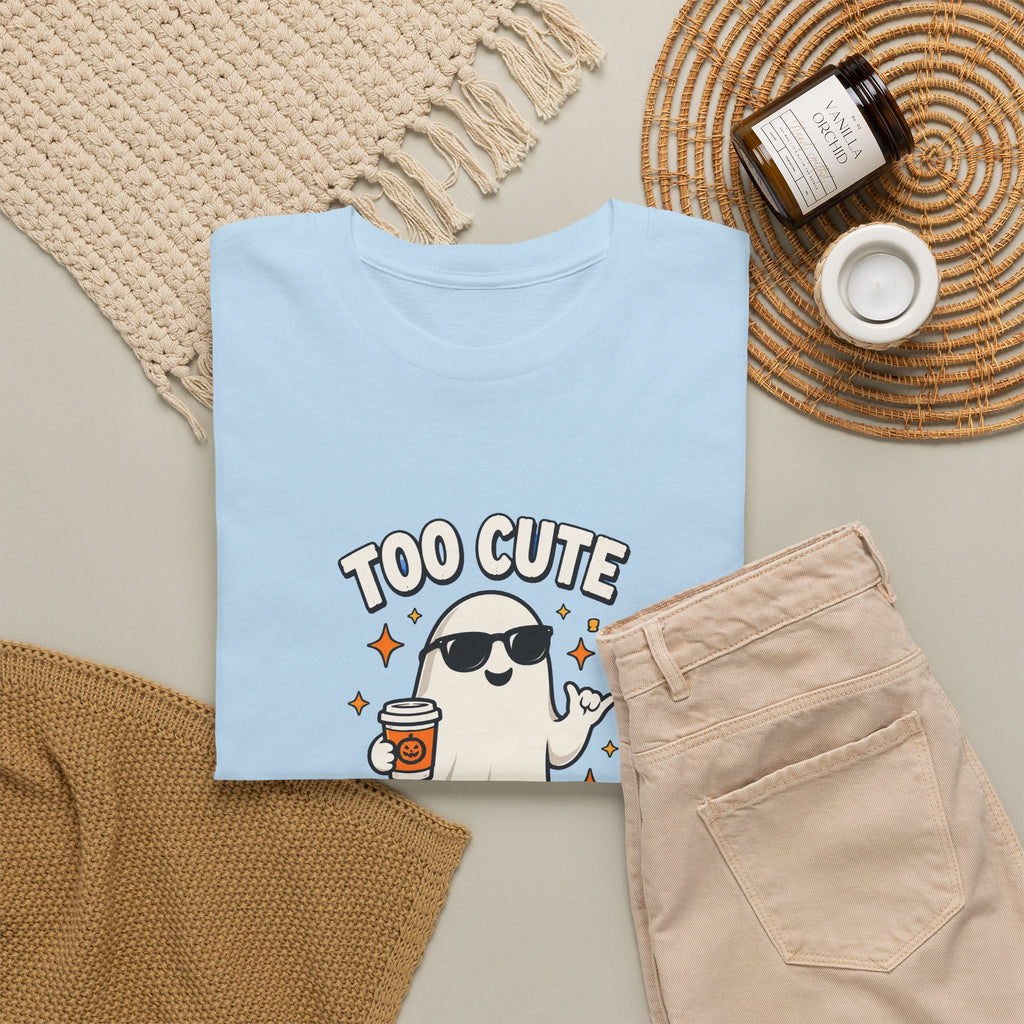 Too Cute To Spook Halloween Shirt – Ghost Coffee Cup Tee | Cute Fall Gift