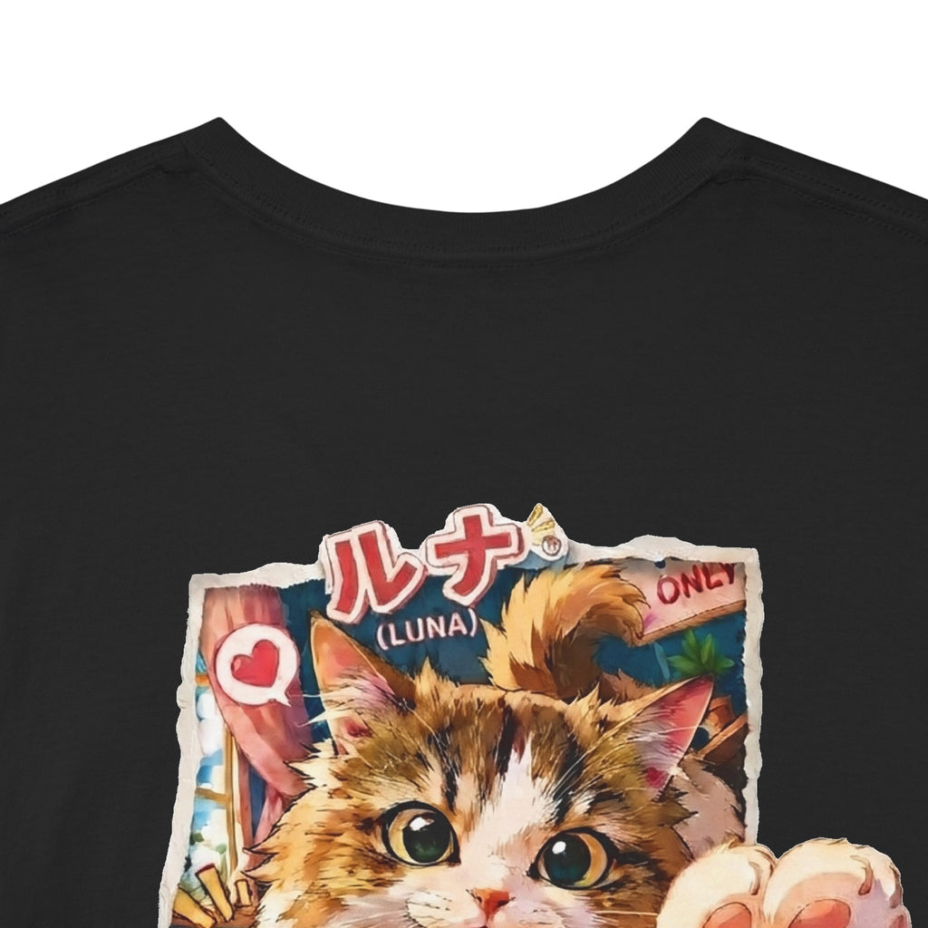 Luna Munchkin Cat T-Shirt – Retro Anime Cat Tee | Cute Cat Lover Gift