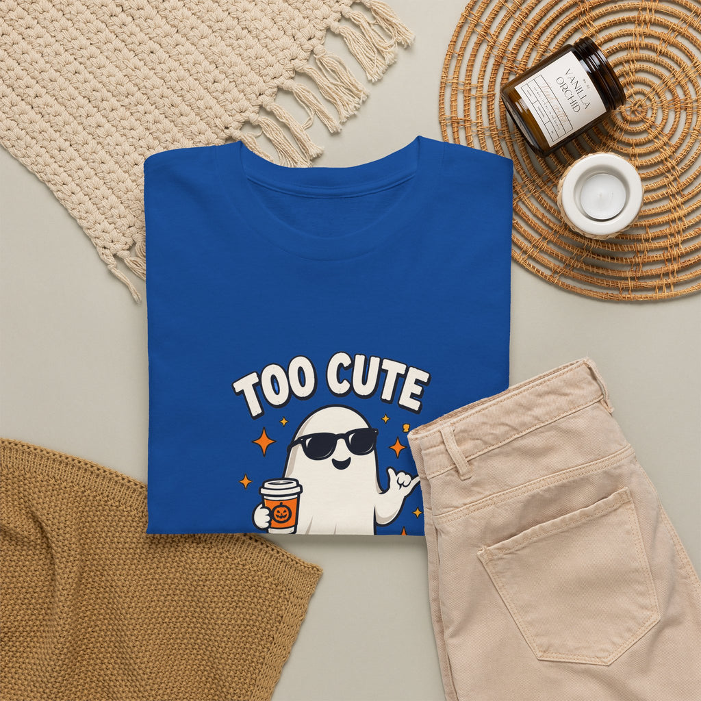 Too Cute To Spook Halloween Shirt – Ghost Coffee Cup Tee | Cute Fall Gift