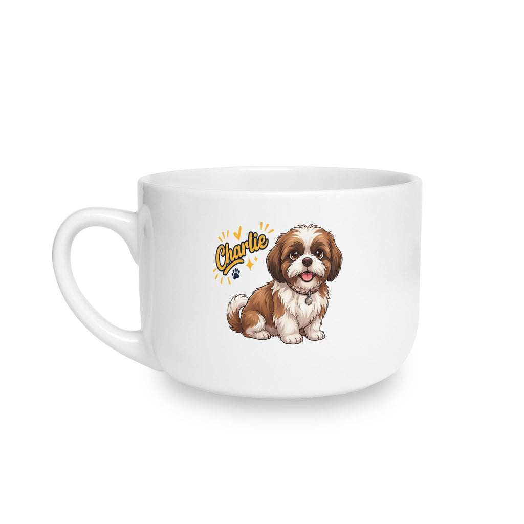 Personalized Pet Mug - Custom Dog & Cat Illustration | 25oz Ceramic Latte Cup (1 or 2 pets)