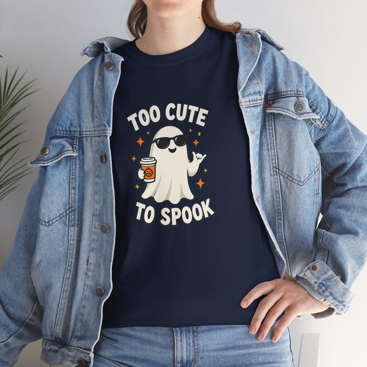 Too Cute To Spook Halloween Shirt – Ghost Coffee Cup Tee | Cute Fall Gift