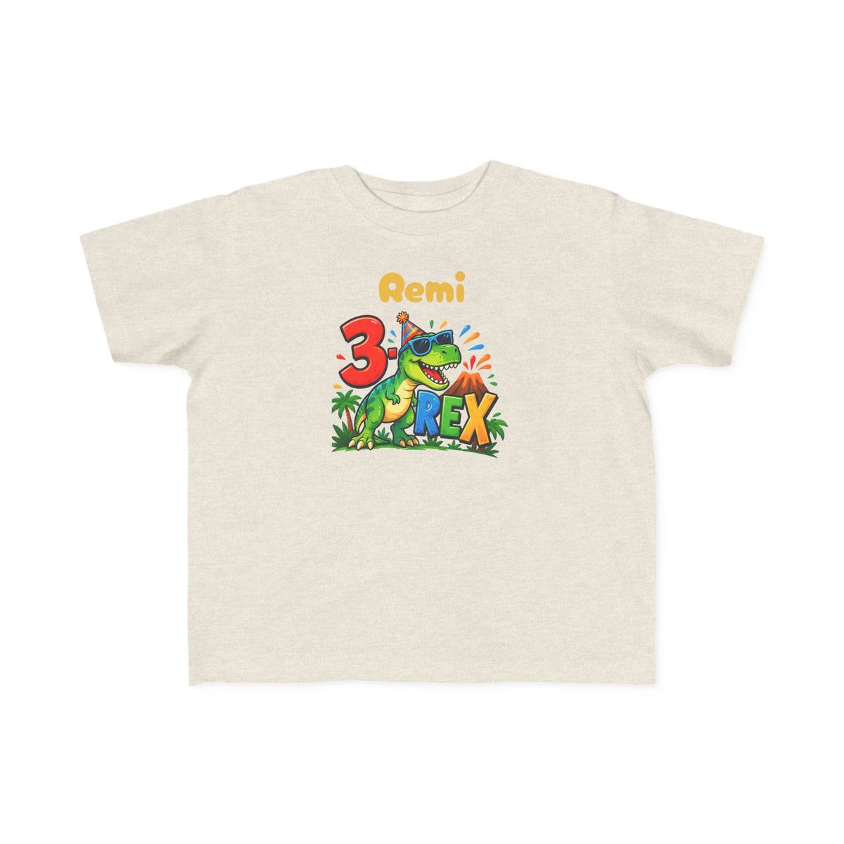 3rd Birthday Toddler Shirt – Remi 3 Rex Dinosaur Tee | Personalized