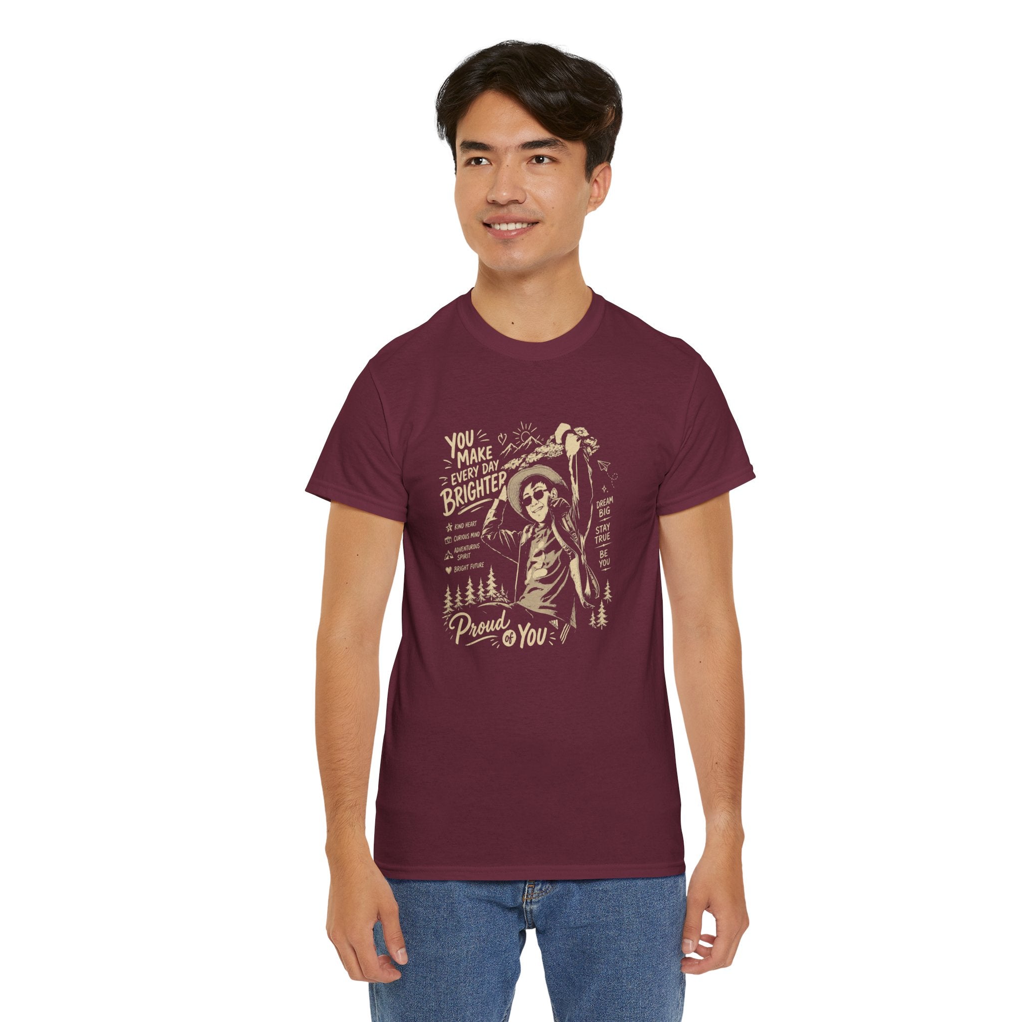 Vintage Cowboy Tee — "You Make Every Day Brighter / Proud of You" Inspirational Western T‑Shirt