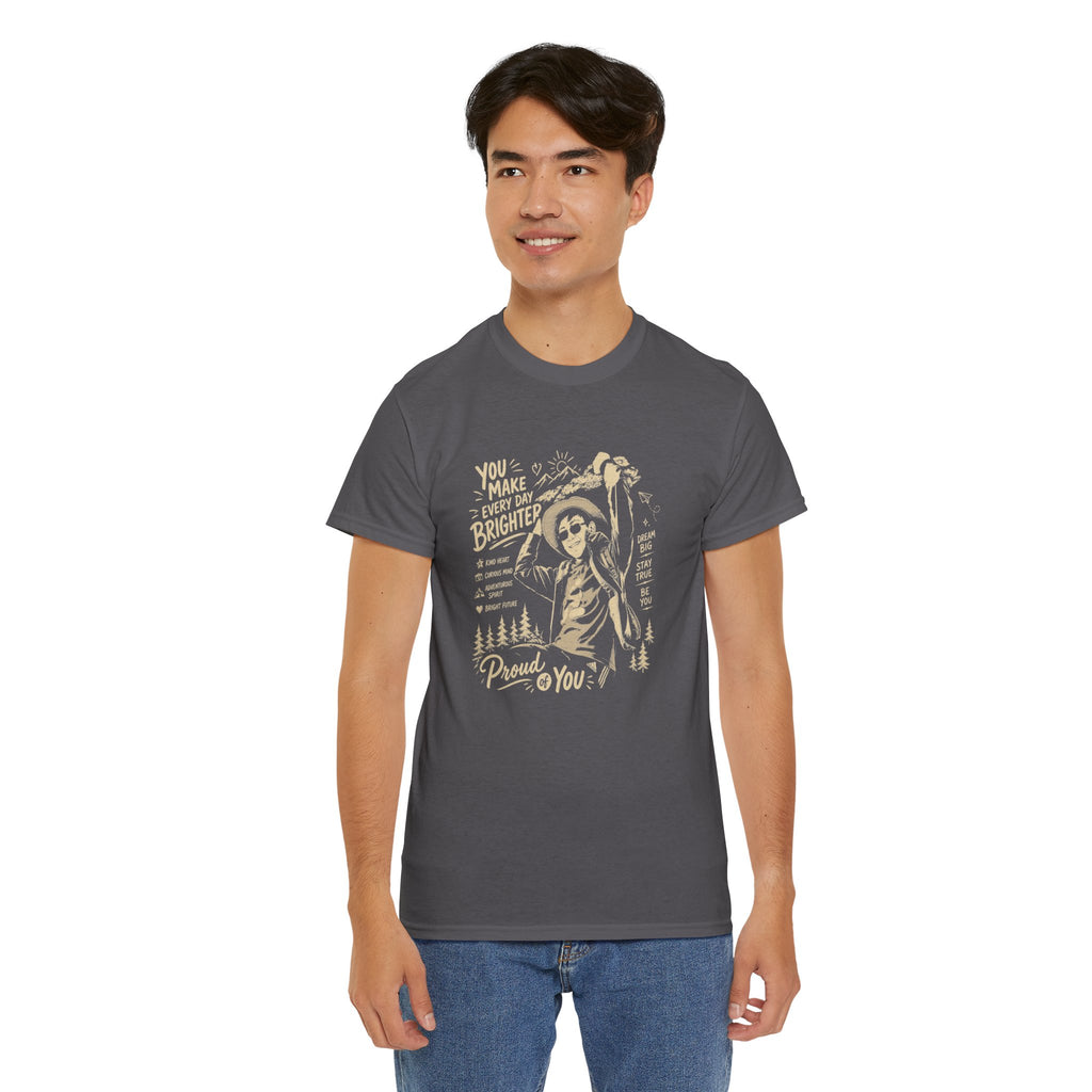 Vintage Cowboy Tee — "You Make Every Day Brighter / Proud of You" Inspirational Western T‑Shirt