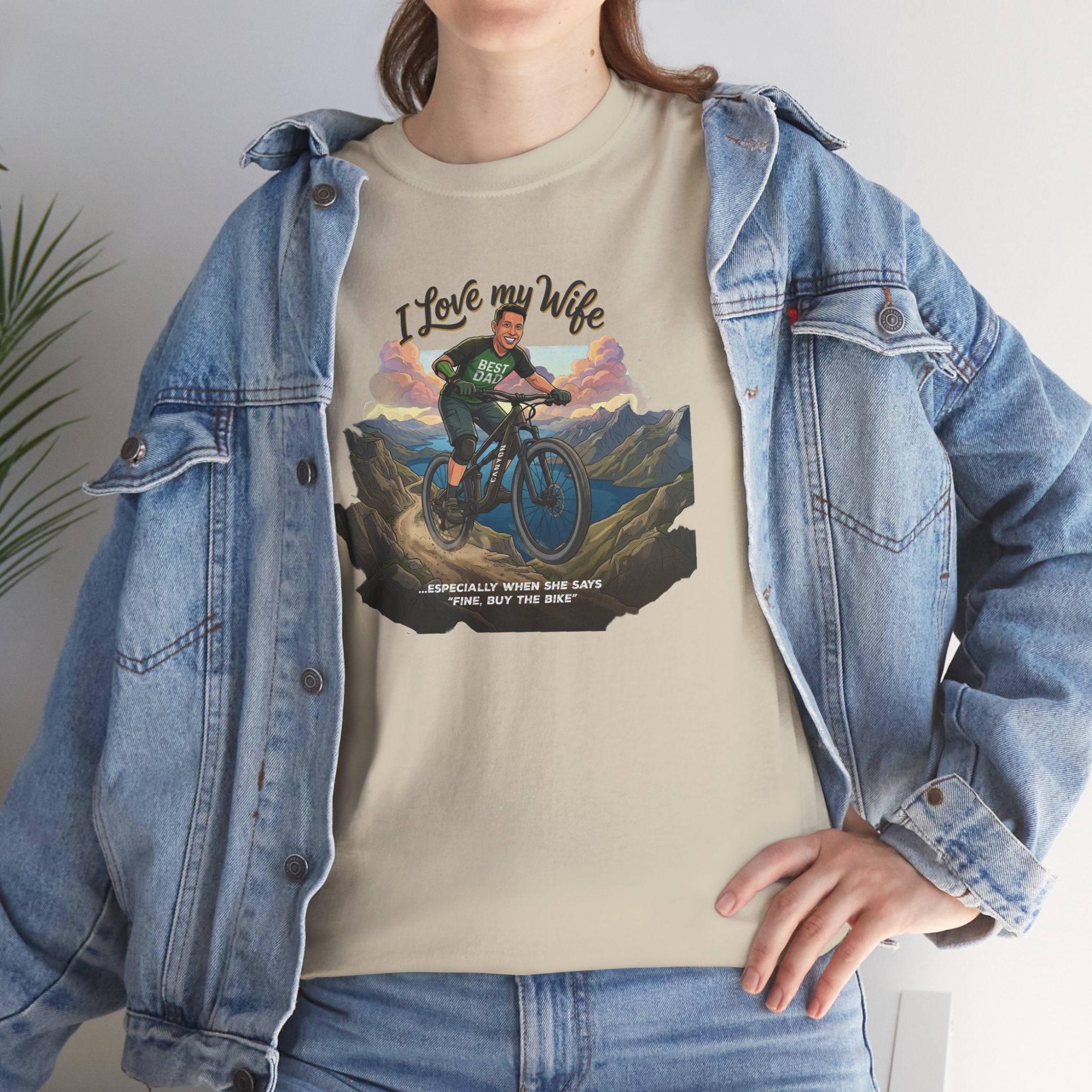 I Love My Wife Mountain Bike T-Shirt – Funny MTB Husband Cycling Shirt Gift for Dad