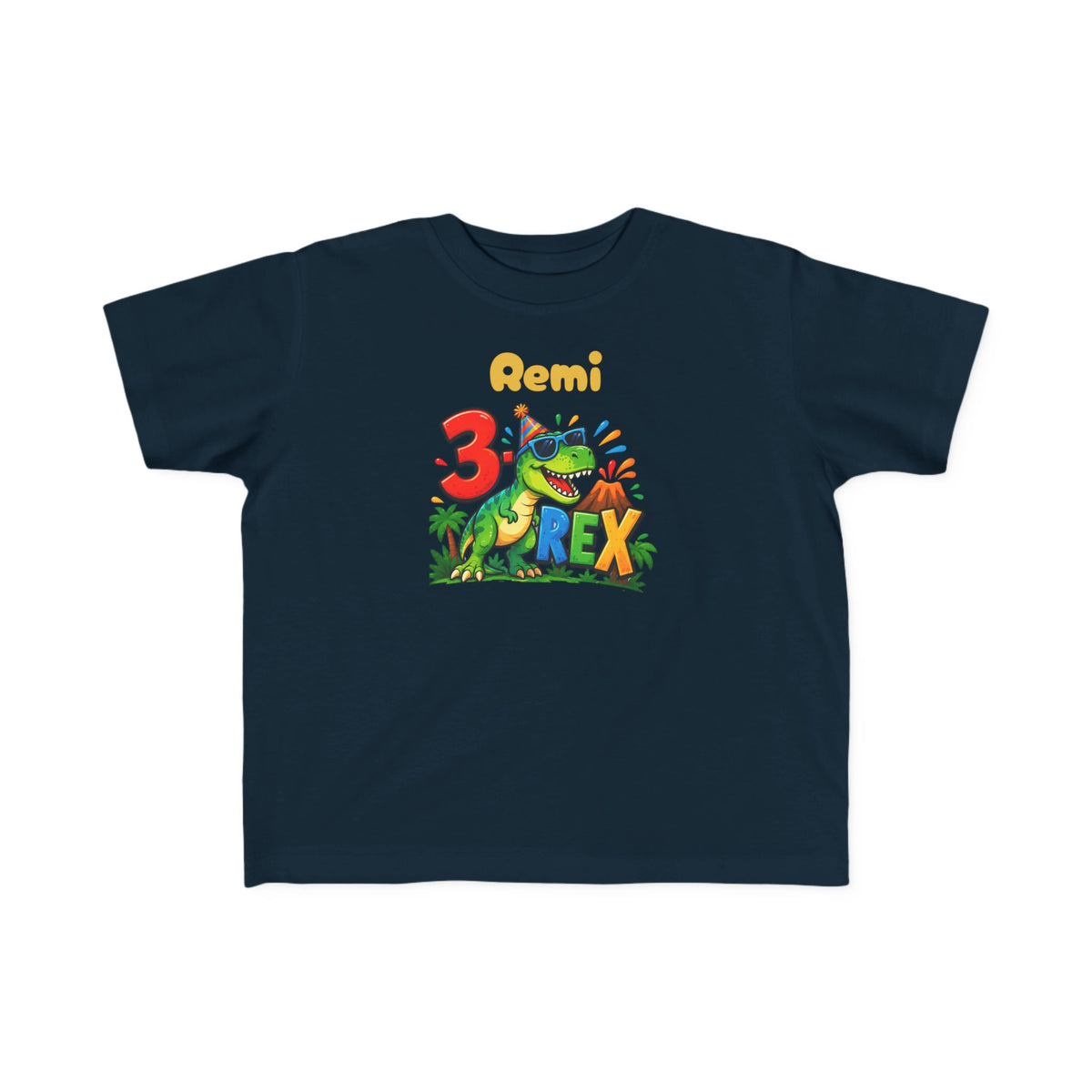 3rd Birthday Toddler Shirt – Remi 3 Rex Dinosaur Tee | Personalized