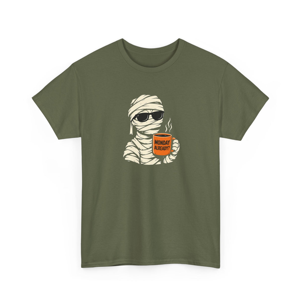 Mummy Halloween T-Shirt – Monday Already Coffee Tee | Funny Spooky Shirt