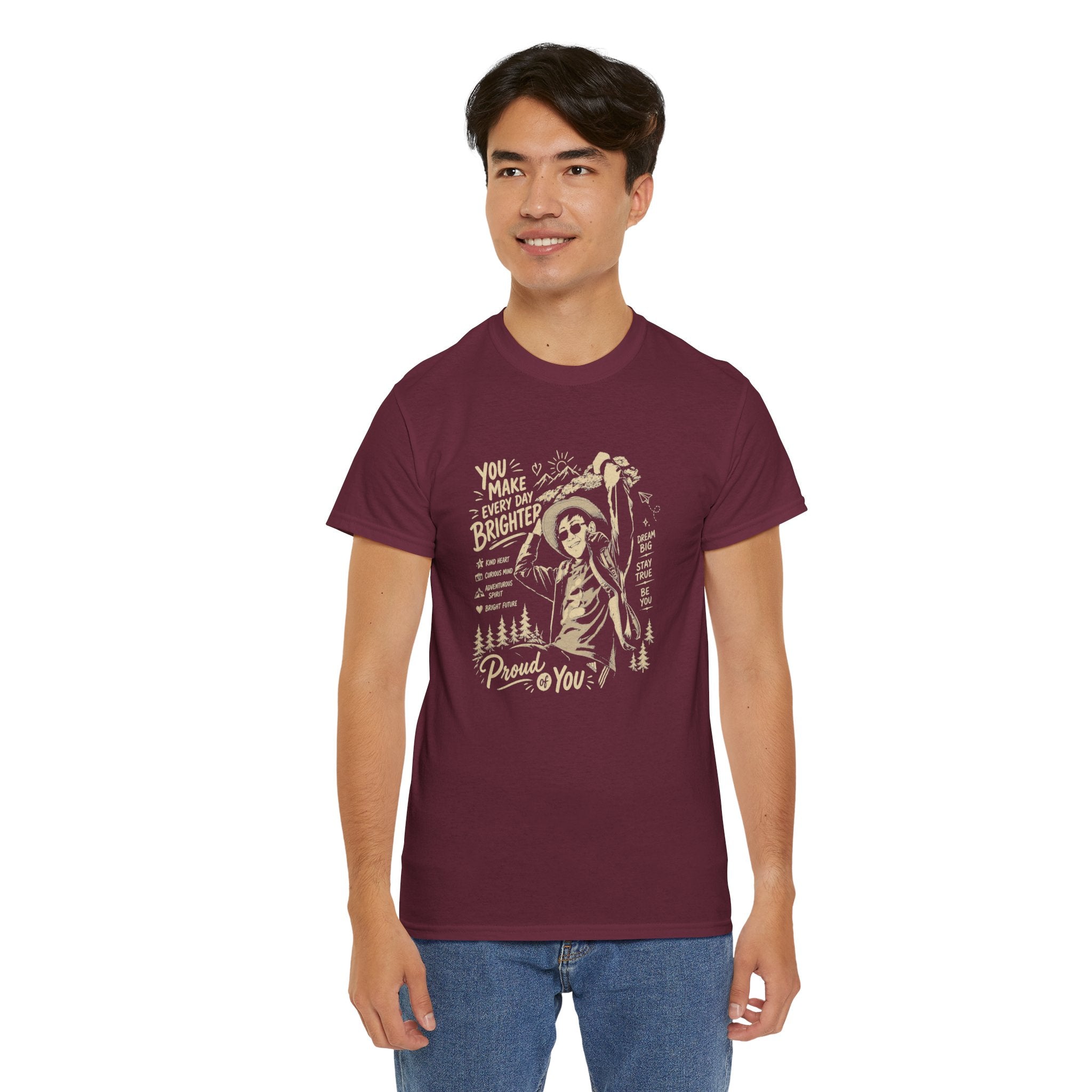 Vintage Cowboy Tee — "You Make Every Day Brighter / Proud of You" Inspirational Western T‑Shirt