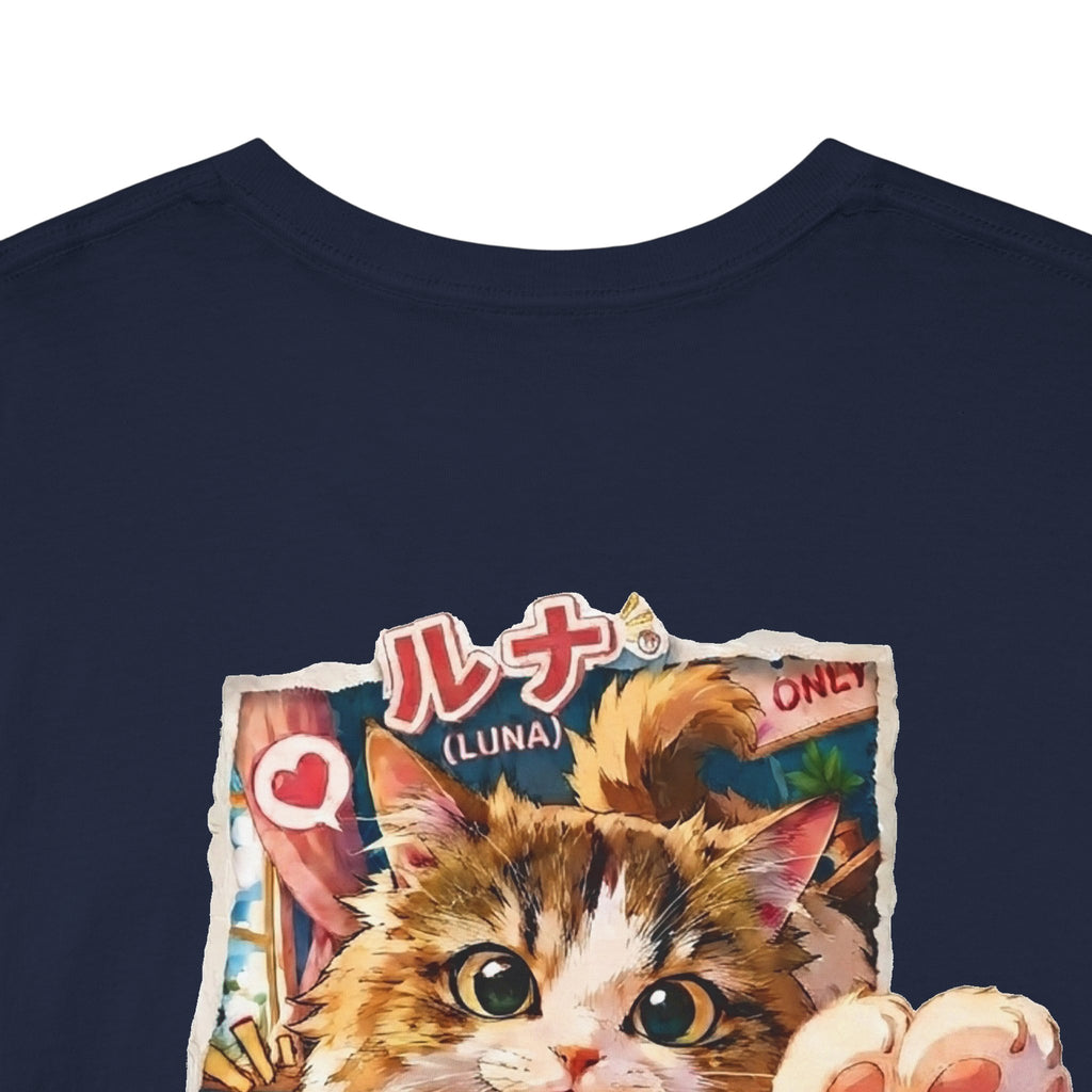 Luna Munchkin Cat T-Shirt – Retro Anime Cat Tee | Cute Cat Lover Gift