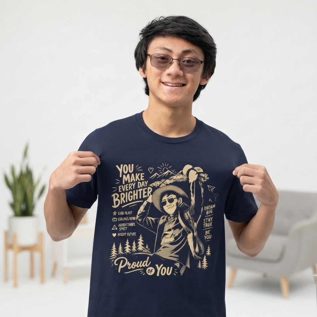 Vintage Cowboy Tee — "You Make Every Day Brighter / Proud of You" Inspirational Western T‑Shirt