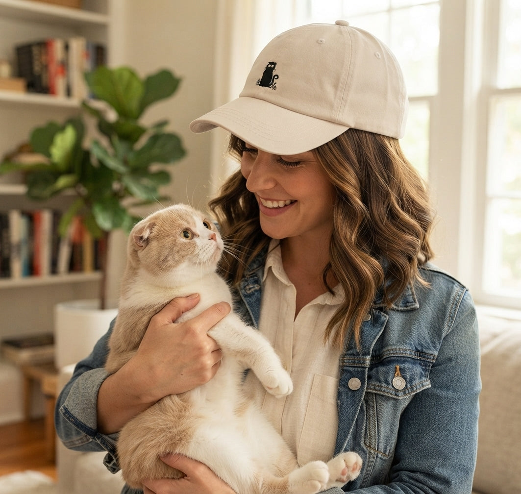 Scottish Fold Cat Dad Hat – Embroidered Cat Cap | Scottish Fold Lover Gift