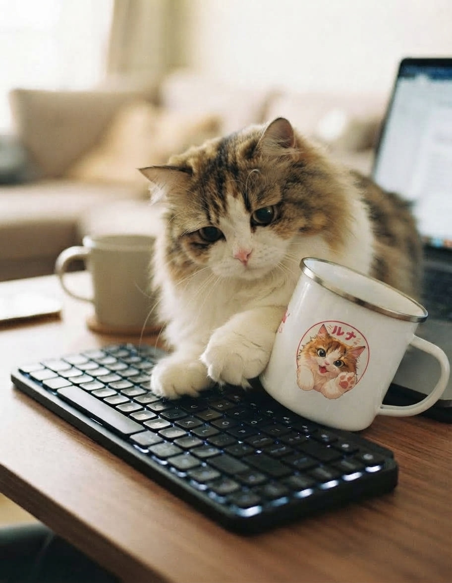 Luna Munchkin Cat Enamel Mug – Cute Cat Camping Cup | Luna Cat Merch