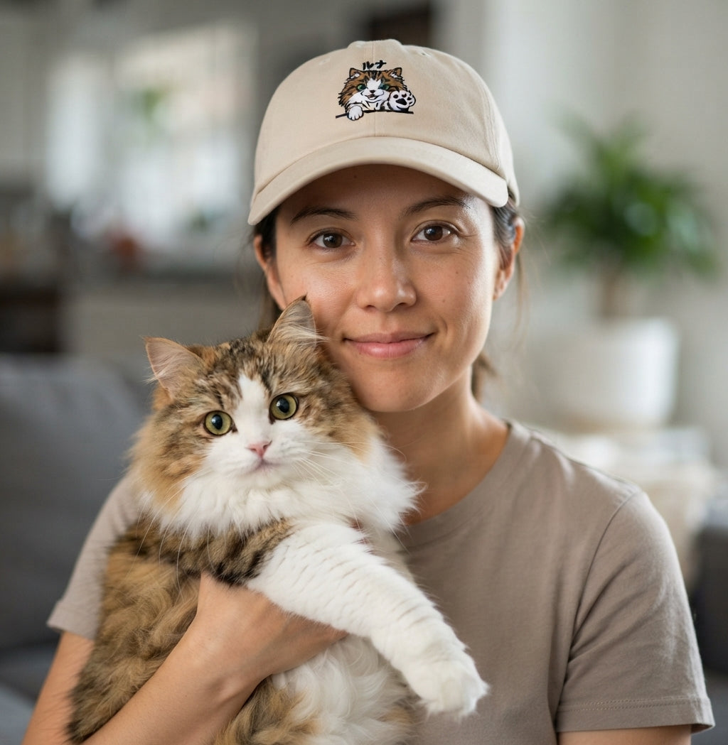 Colored Luna Munchkin Cat Dad Hat – Embroidered Cat Cap | Cute Cat Lover Gift