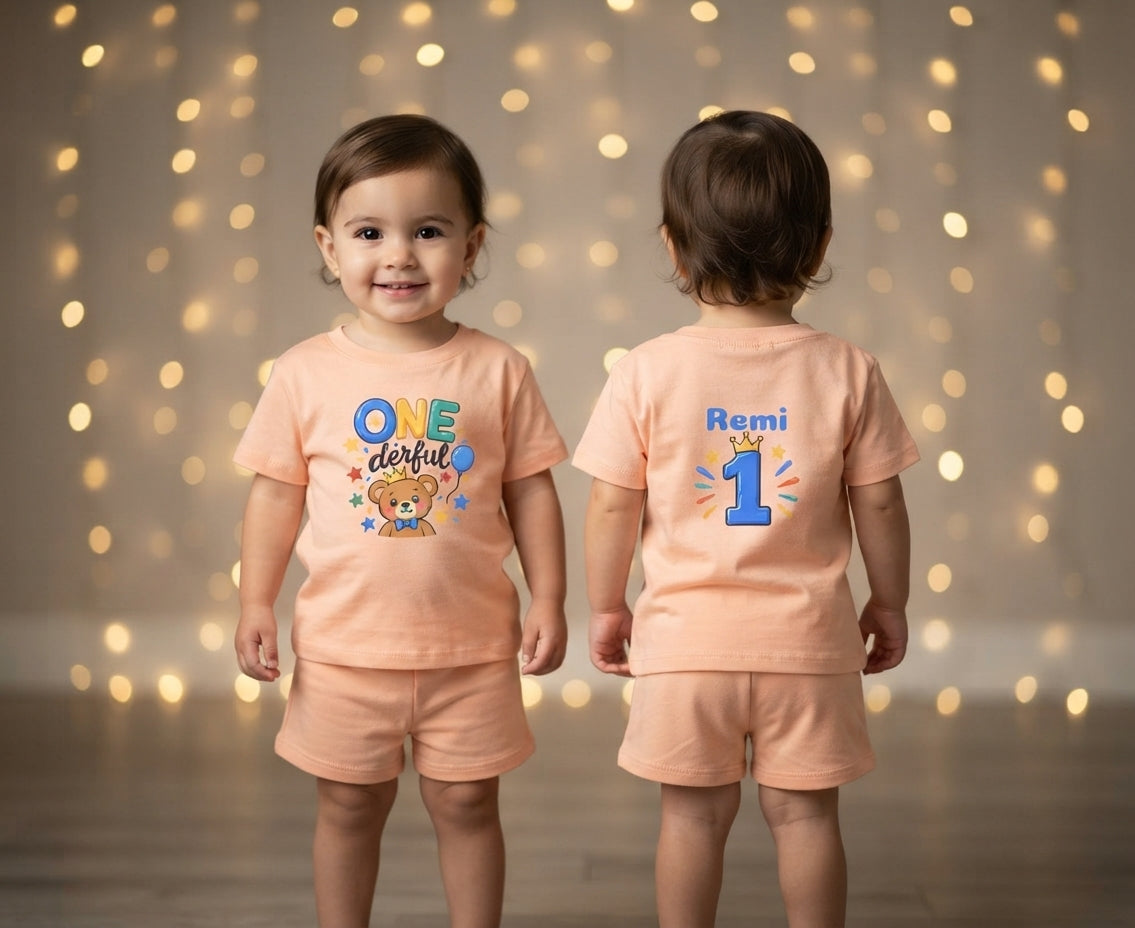 1st Birthday Toddler Shirt – ONE-derful Bear Tee | Personalized
