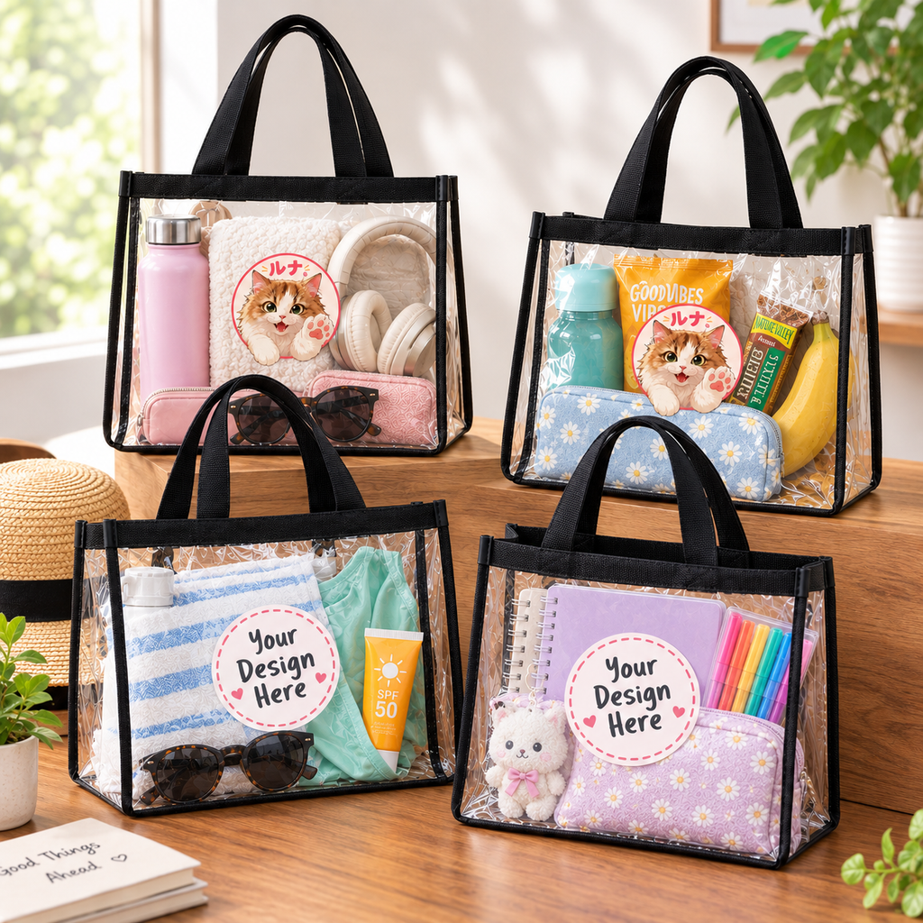 Personalized Clear Tote Bag – Custom Image Transparent Stadium Bag | Game Day