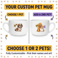 Personalized Pet Mug - Custom Dog & Cat Illustration | 25oz Ceramic Latte Cup (1 or 2 pets)
