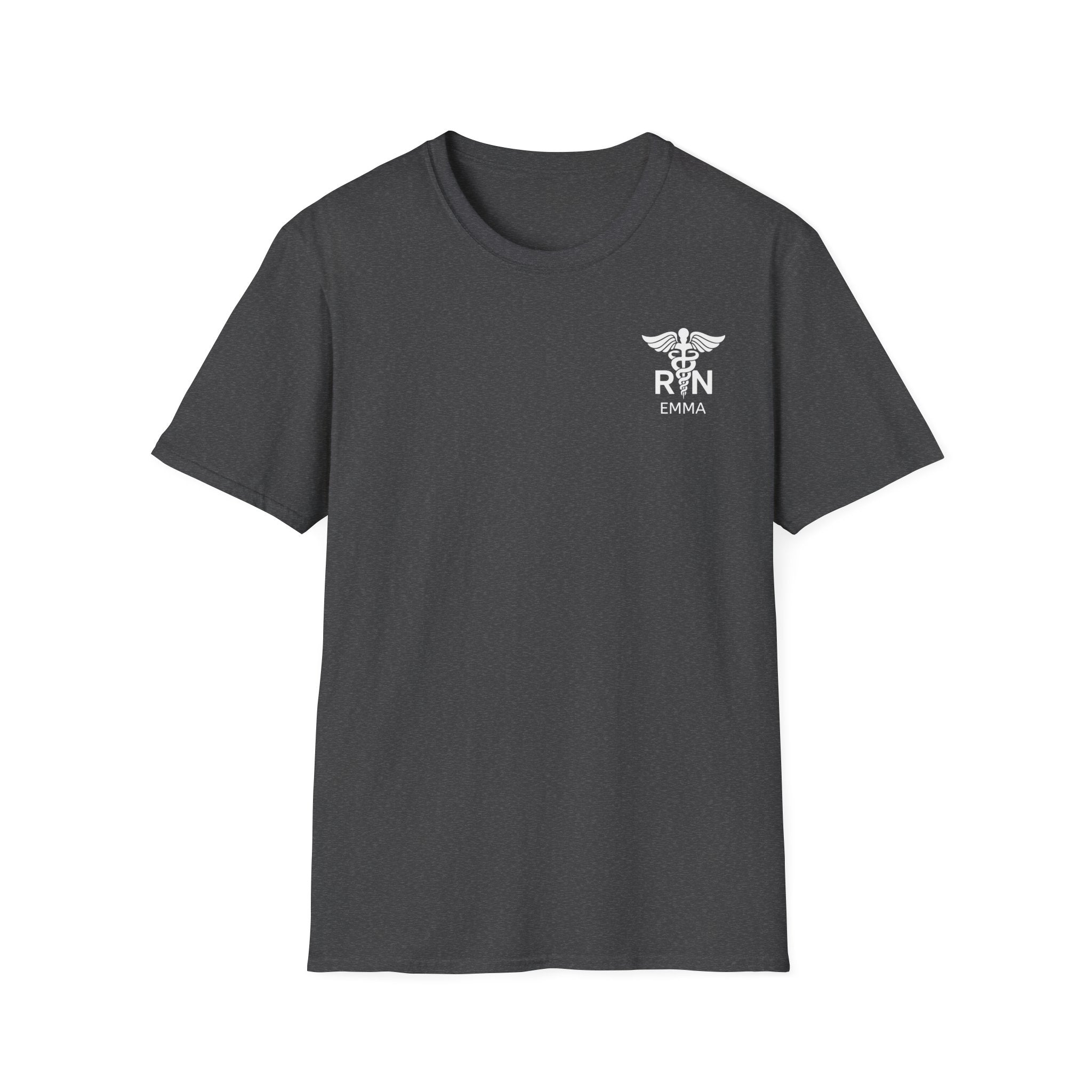 RN Nurse T‑Shirt — Personalized Caduceus Logo Tee with Name