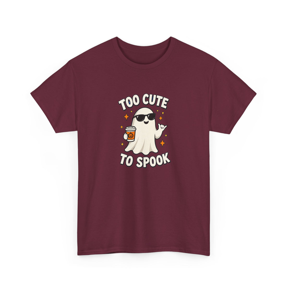 Too Cute To Spook Halloween Shirt – Ghost Coffee Cup Tee | Cute Fall Gift