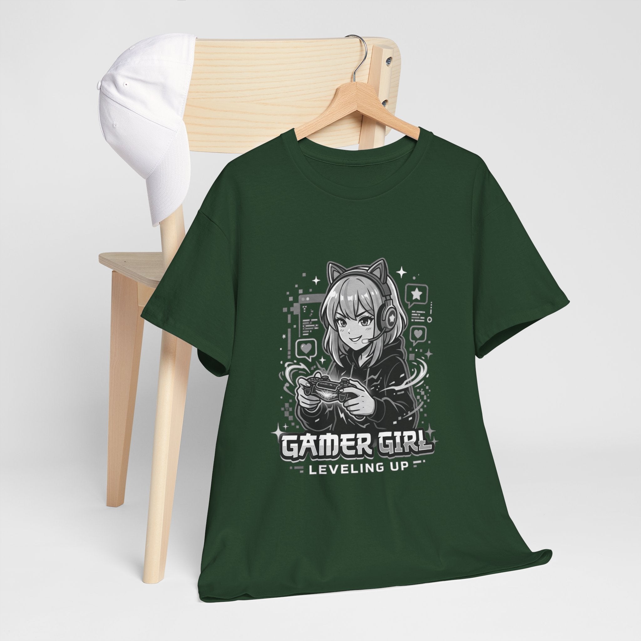 Gamer Girl Tee — 'Gamer Girl Leveling Up' Cute Anime Controller T‑Shirt