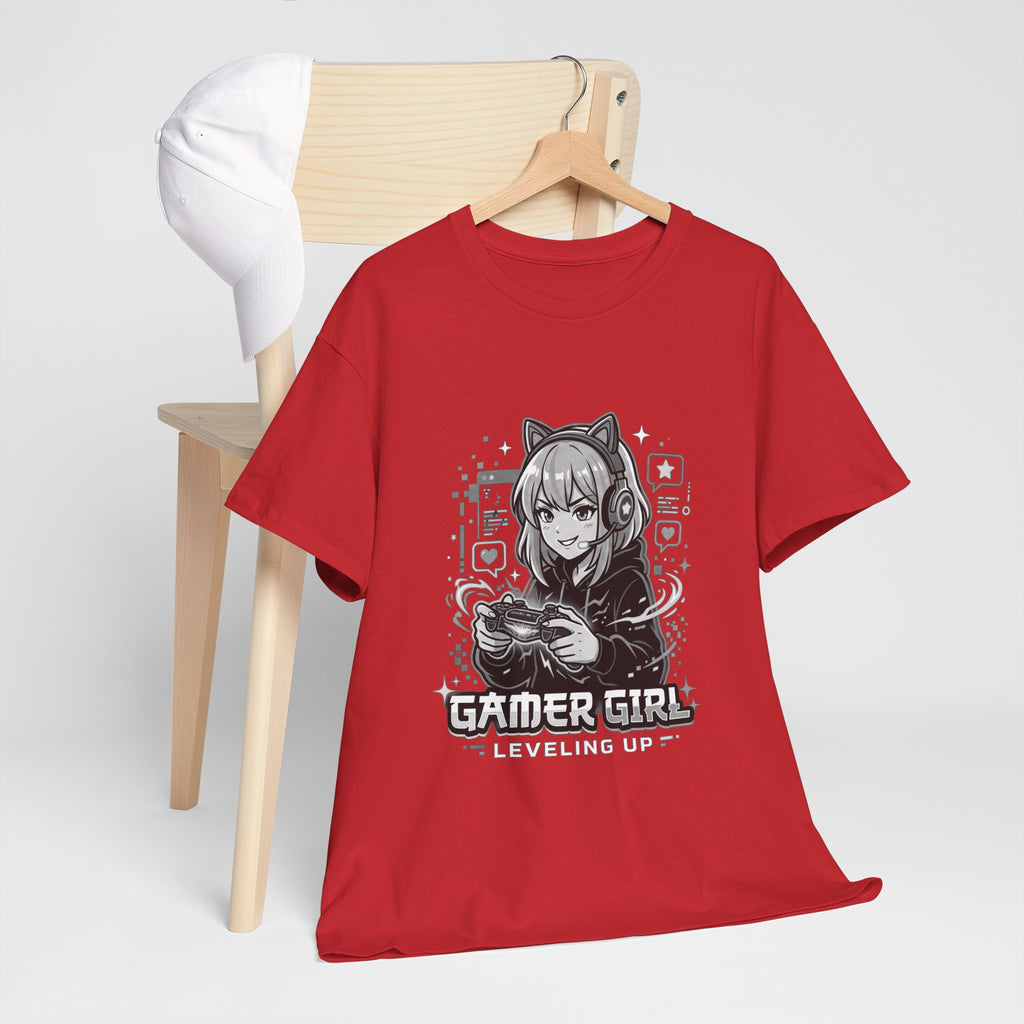 Gamer Girl Tee — 'Gamer Girl Leveling Up' Cute Anime Controller T‑Shirt