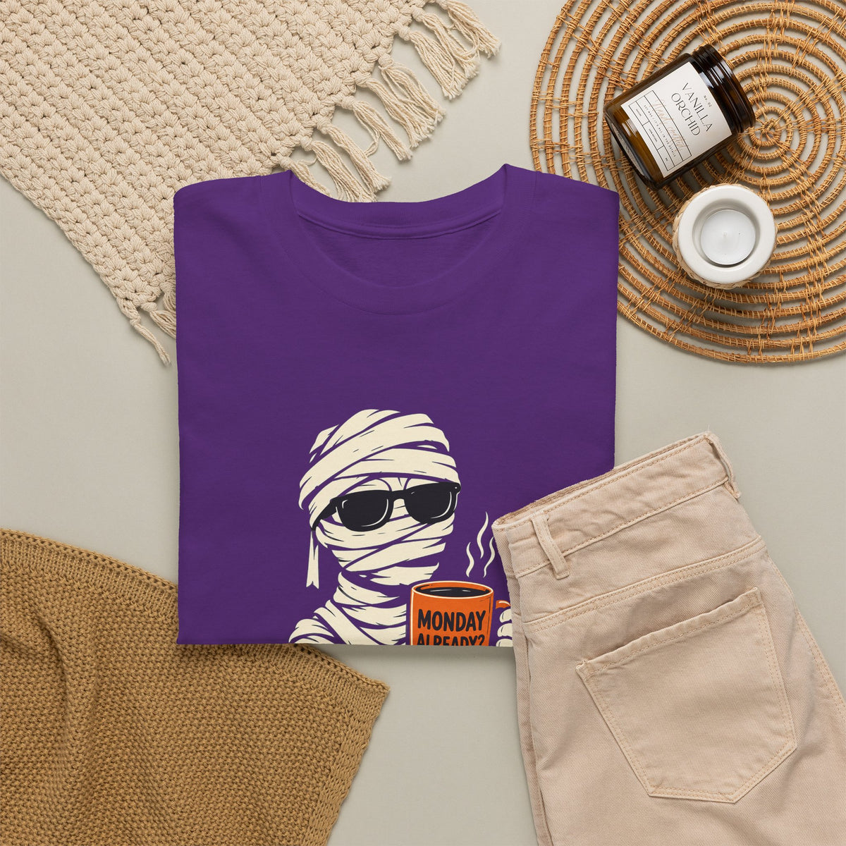 Mummy Halloween T-Shirt – Monday Already Coffee Tee | Funny Spooky Shirt