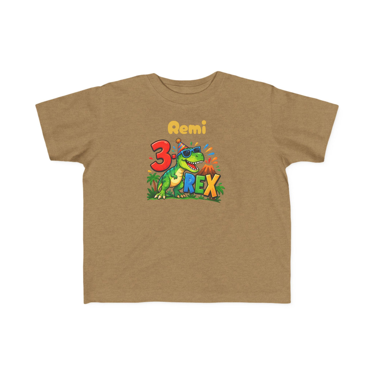 3rd Birthday Toddler Shirt – Remi 3 Rex Dinosaur Tee | Personalized