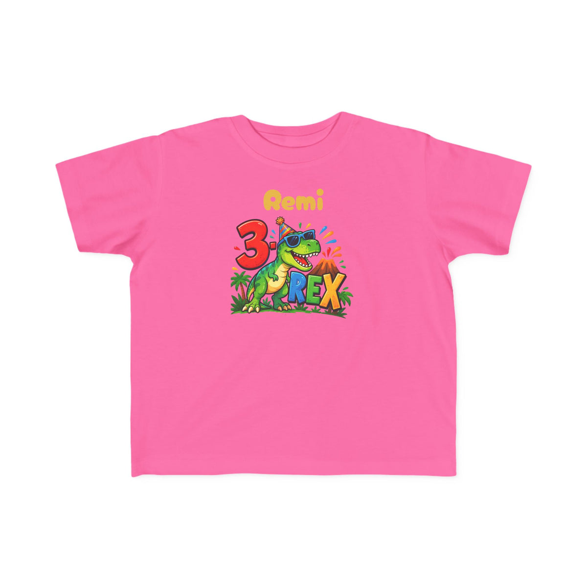 3rd Birthday Toddler Shirt – Remi 3 Rex Dinosaur Tee | Personalized