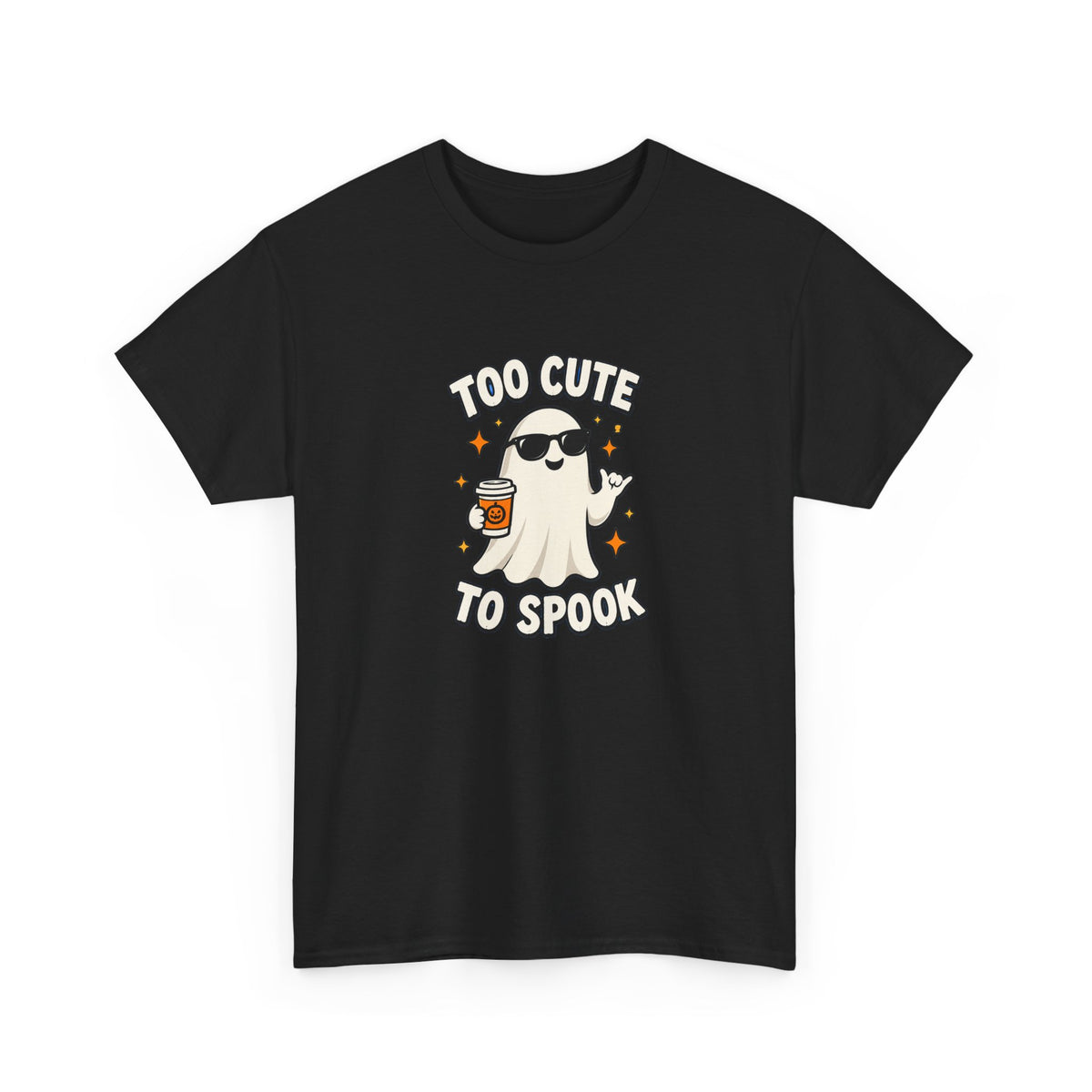 Too Cute To Spook Halloween Shirt – Ghost Coffee Cup Tee | Cute Fall Gift