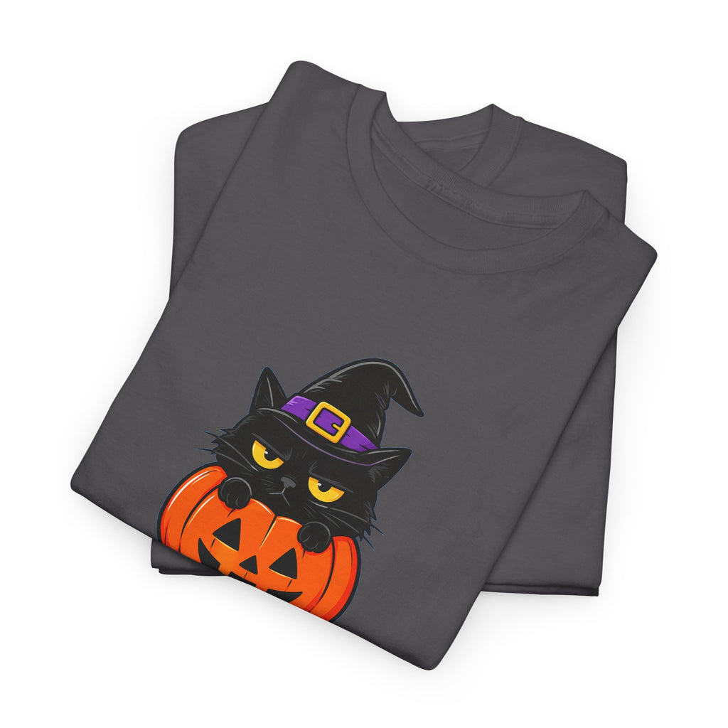 Halloween Cat T-Shirt – I’m Just Here For The Treats Pumpkin Witch Tee