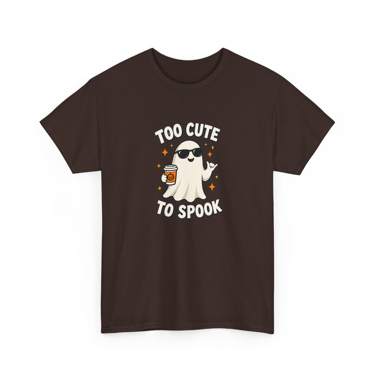 Too Cute To Spook Halloween Shirt – Ghost Coffee Cup Tee | Cute Fall Gift