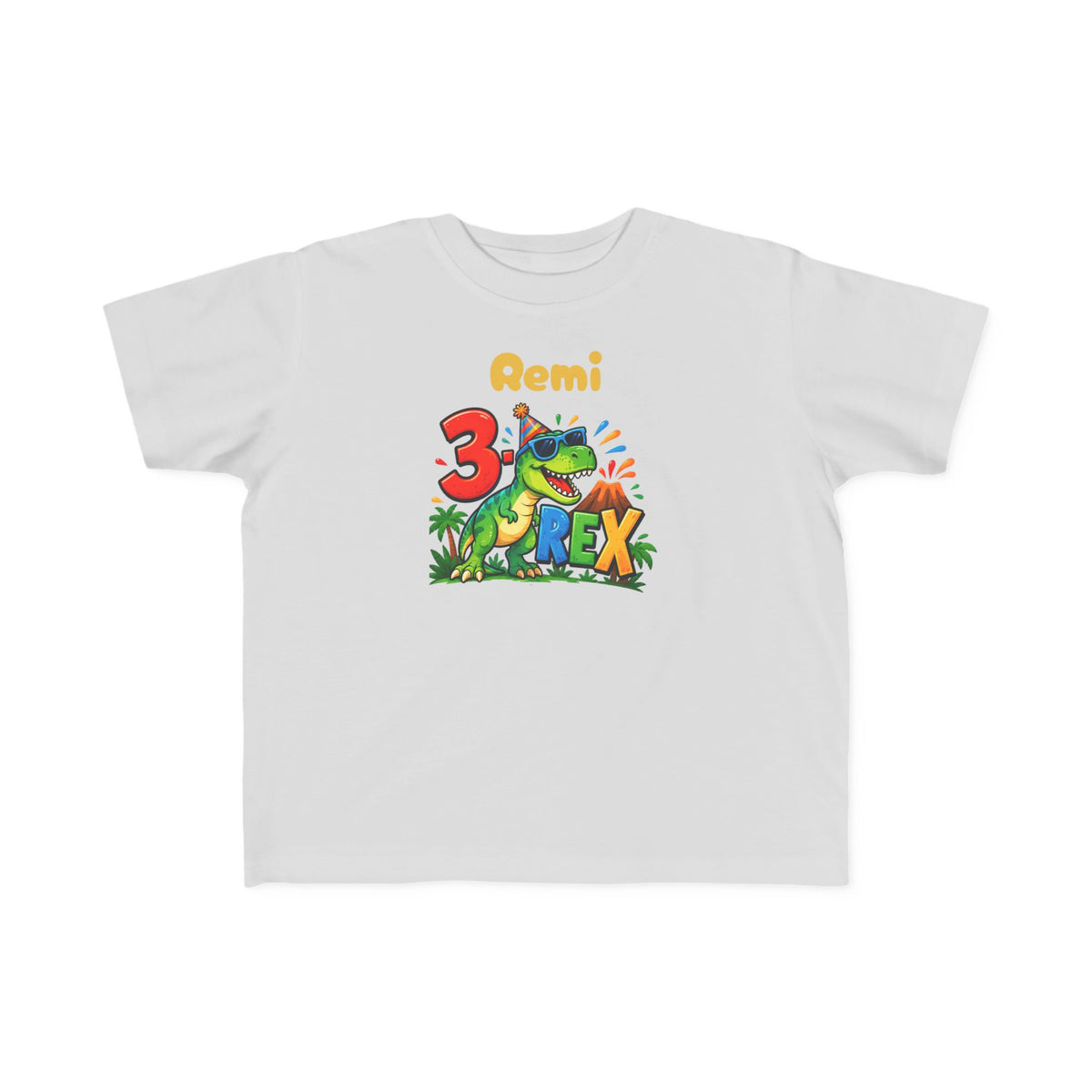 3rd Birthday Toddler Shirt – Remi 3 Rex Dinosaur Tee | Personalized