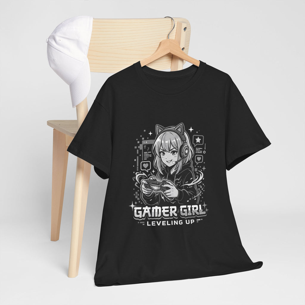 Gamer Girl Tee — 'Gamer Girl Leveling Up' Cute Anime Controller T‑Shirt