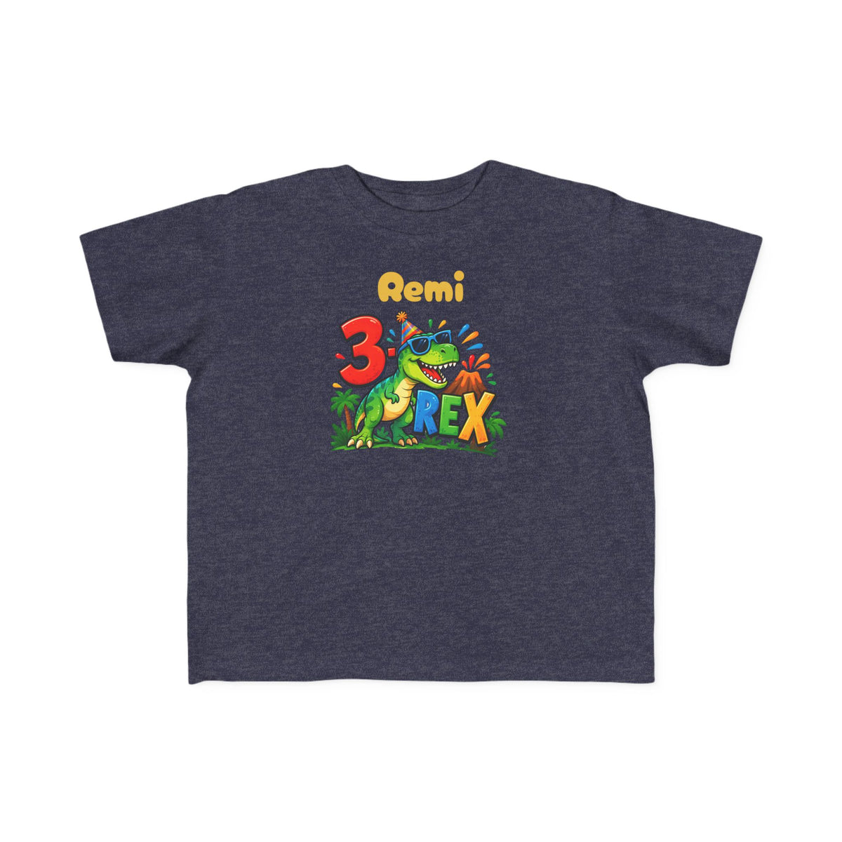 3rd Birthday Toddler Shirt – Remi 3 Rex Dinosaur Tee | Personalized