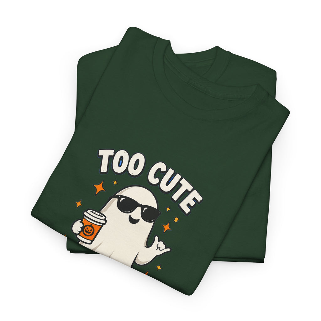 Too Cute To Spook Halloween Shirt – Ghost Coffee Cup Tee | Cute Fall Gift