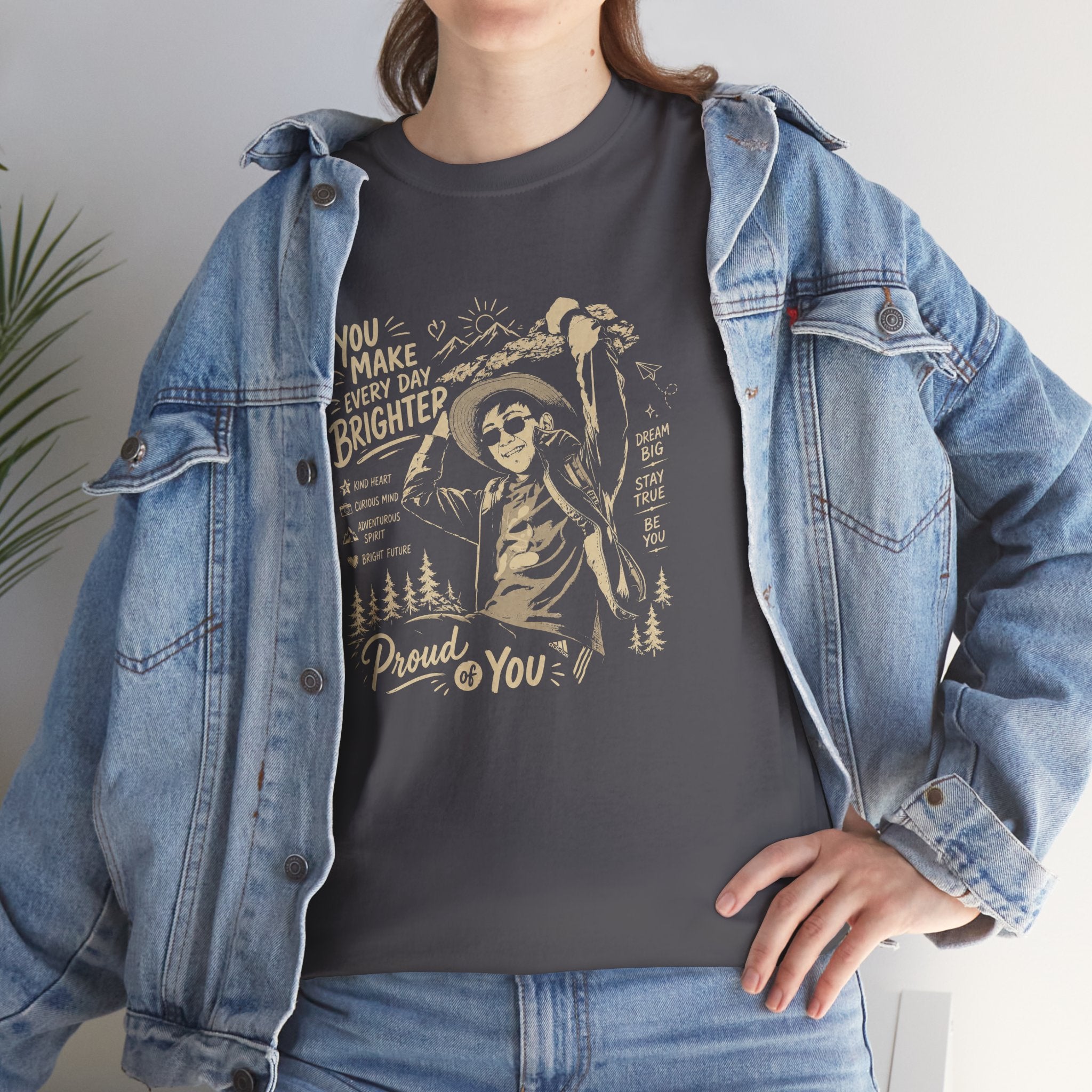 Vintage Cowboy Tee — "You Make Every Day Brighter / Proud of You" Inspirational Western T‑Shirt