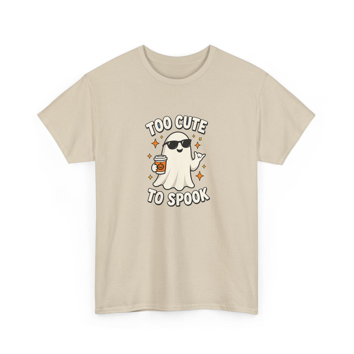 Too Cute To Spook Halloween Shirt – Ghost Coffee Cup Tee | Cute Fall Gift