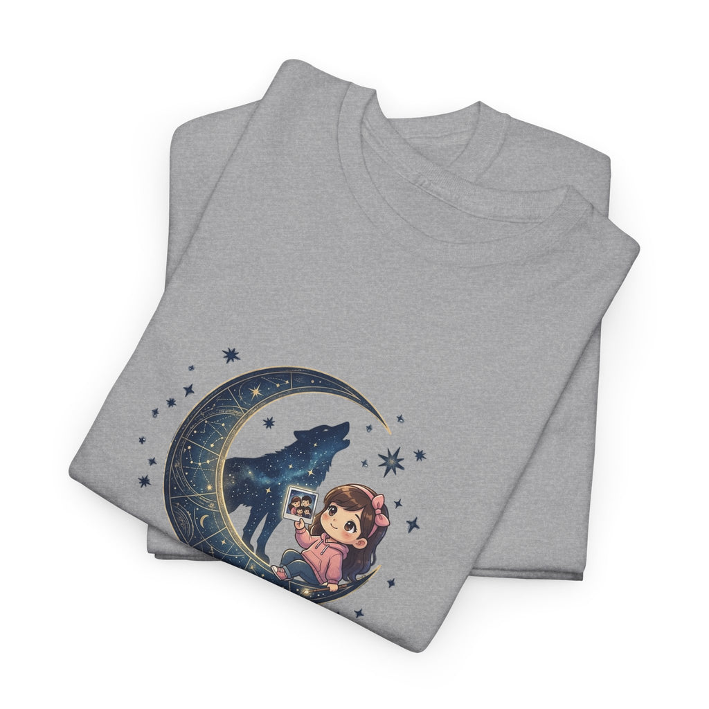 Moon Child Energy T-Shirt — Cute Wolf & Moon Graphic Tee