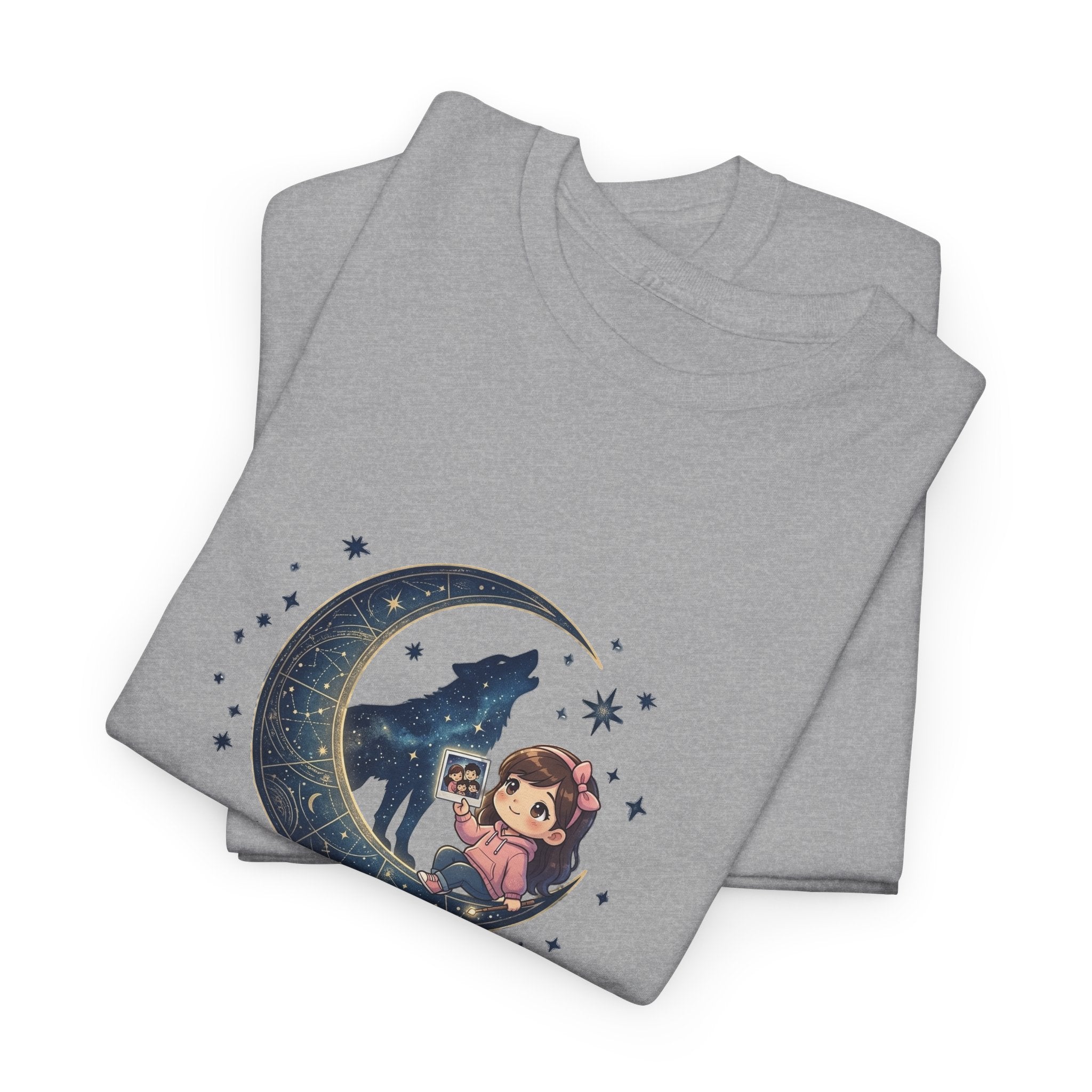 Moon Child Energy T-Shirt — Cute Wolf & Moon Graphic Tee