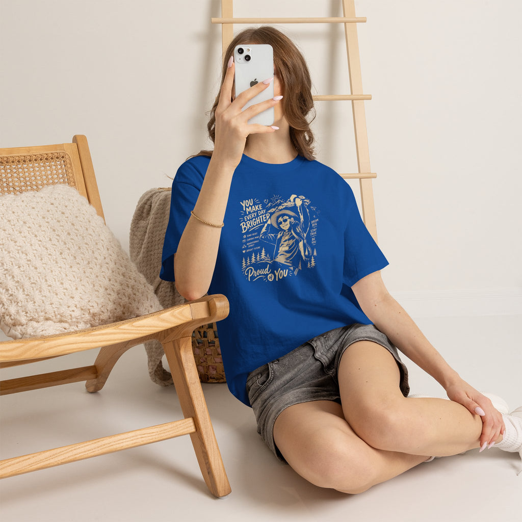 Vintage Cowboy Tee — "You Make Every Day Brighter / Proud of You" Inspirational Western T‑Shirt