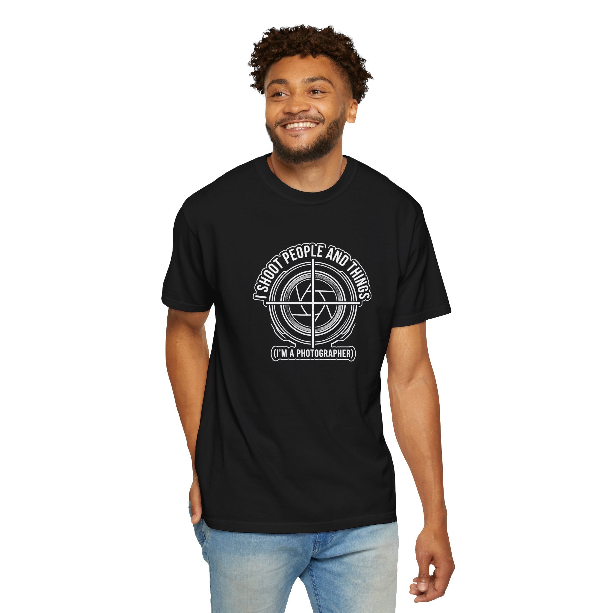 Photographer T-Shirt — “I Shoot People and Things (I’m a Photographer)” Graphic Tee