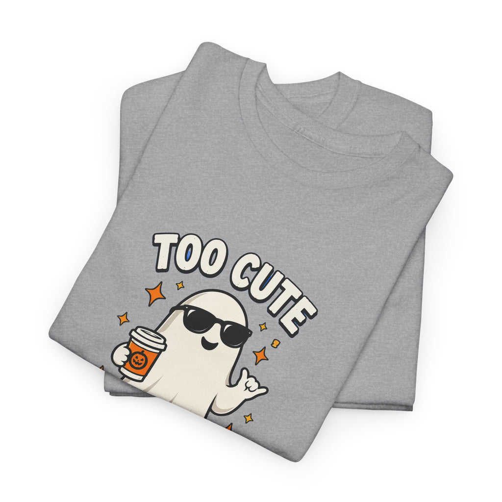 Too Cute To Spook Halloween Shirt – Ghost Coffee Cup Tee | Cute Fall Gift