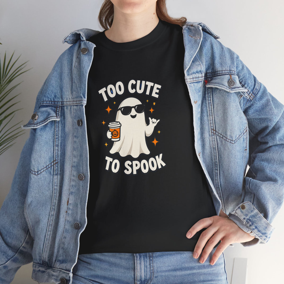 Too Cute To Spook Halloween Shirt – Ghost Coffee Cup Tee | Cute Fall Gift