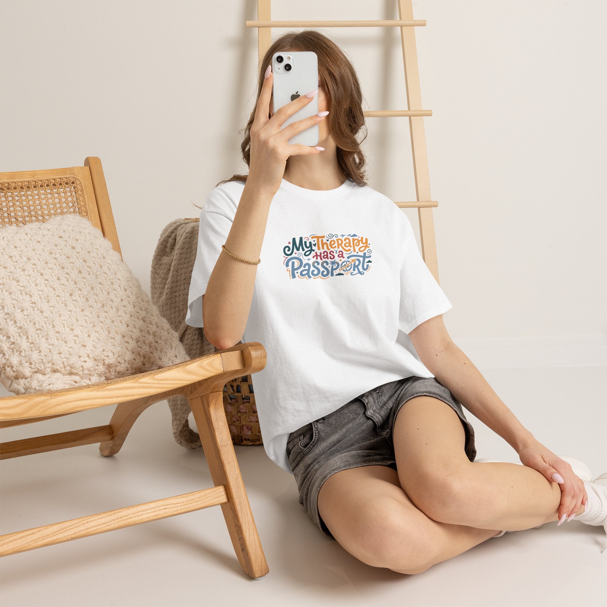 T-Shirt — "My Therapy Has a Passport" Travel Therapy Tee