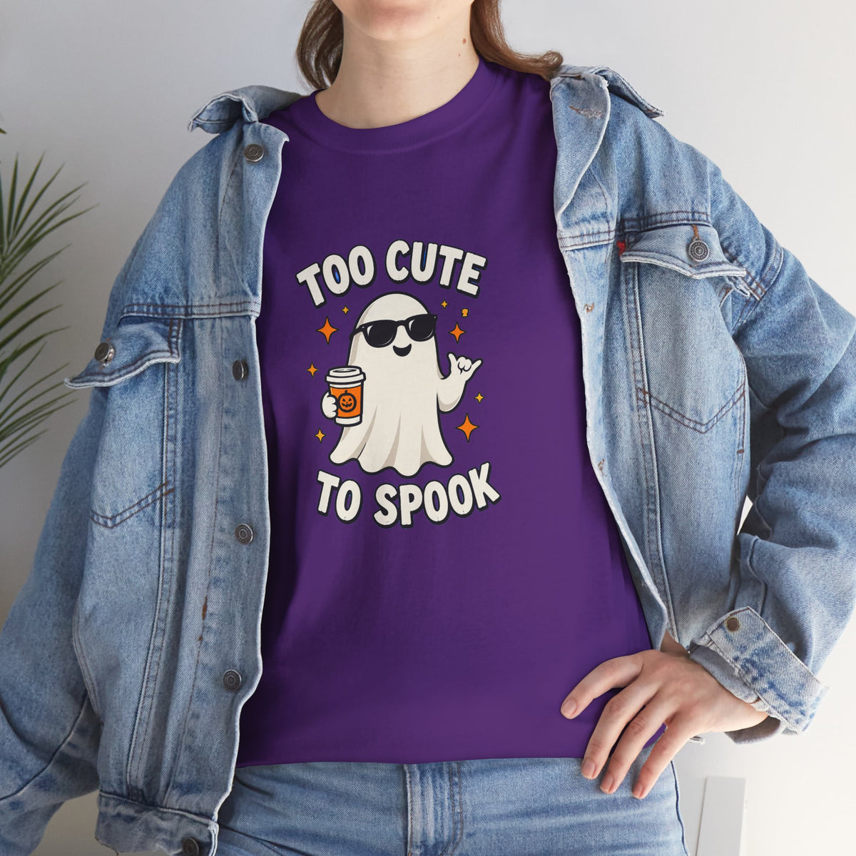 Too Cute To Spook Halloween Shirt – Ghost Coffee Cup Tee | Cute Fall Gift